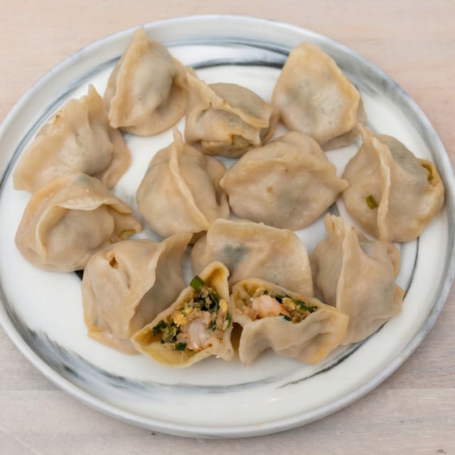 Pork, Shrimp & Chive Dumplings.
